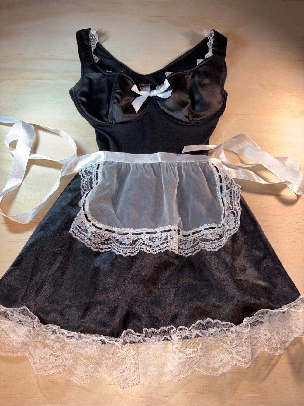 French Maid Costume Fredricks of Hollywood Stretchy Sz S